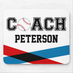 Custom baseball coach teacher gift mouse pad