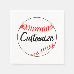 Custom Baseball Cocktail Napkins
