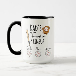 Custom Baseball Dad Mug, Personalised Baseball Dad Mug