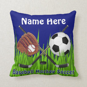 Custom Baseball Hockey Soccer Sports Throw Pillows
