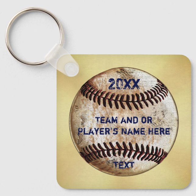 Custom Baseball Keychains, Baseball Party Favours, Key Ring (Front)