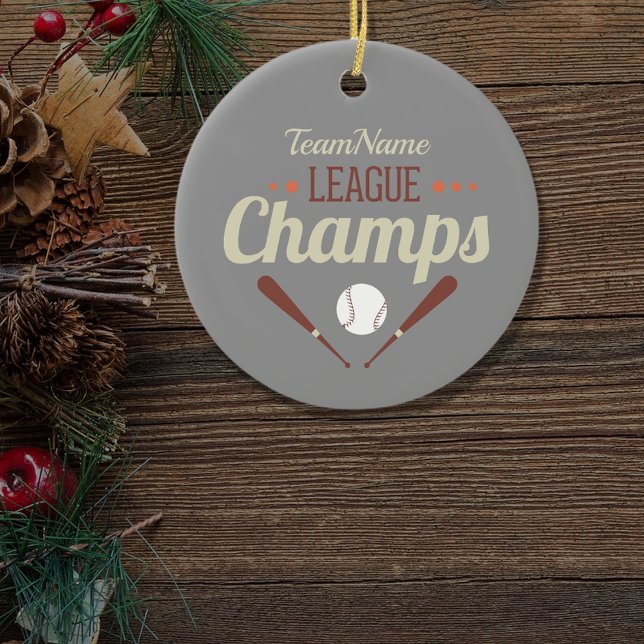 Custom Baseball League Champs Ceramic Ornament (Creator Uploaded)