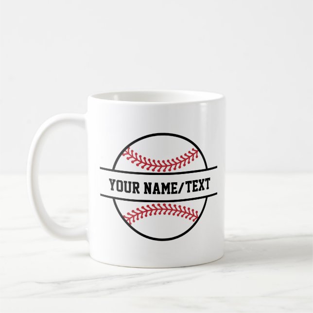 Custom Baseball  Men's Basic T-Shirt Coffee Mug (Left)