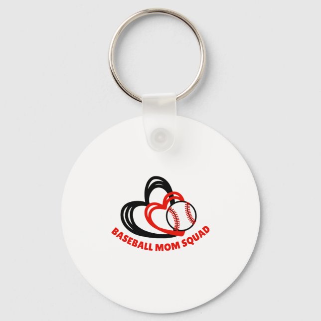 Custom Baseball Mom Personalized Team Squad T Shir Key Ring (Front)