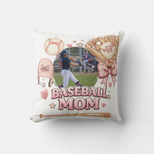 Custom Baseball Mom Photo Sports Pride Cushion