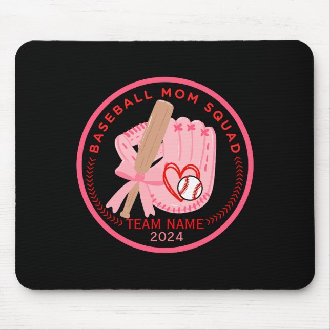 Custom Baseball Mum Squad Personailzed Team Name T Mouse Pad (Front)