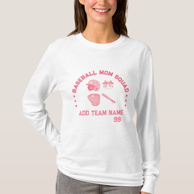 Custom Baseball Mum Squad T-Shirt | Perfect Gift (Front)