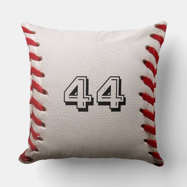 Custom Baseball Number Art – High-Def Sports Photo Cushion (Front)