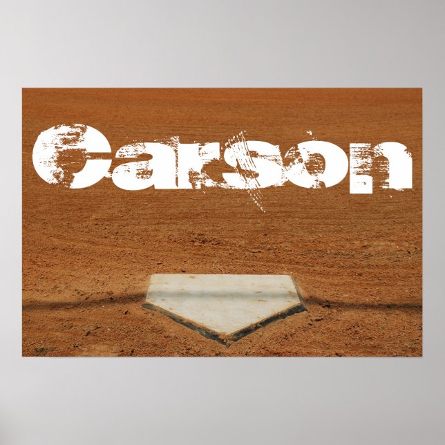 Custom Baseball or Softball Poster - Home Plate (Front)
