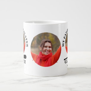 Custom baseball shape photo my favourite baseball large coffee mug