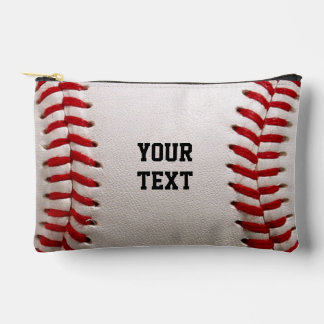 Custom Baseball Stitches & Leather Sports Graphic Accessory Pouch