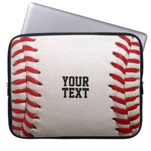 Custom Baseball Stitches & Leather Sports Graphic Laptop Sleeve