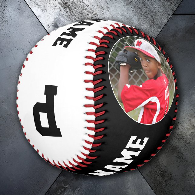 Custom Baseball Team, Player Name, Photo & Number (Customizable baseball with baseball player photo, name, number, position and team name)