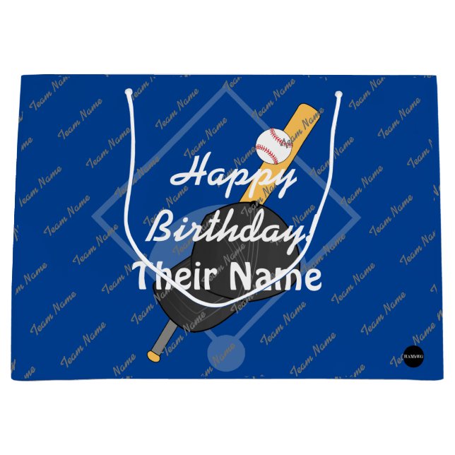 Custom Baseball Theme Gift Bag HAMbyWG (Front)