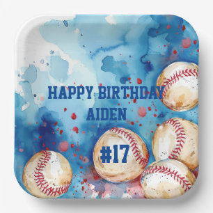 Custom Baseball Theme Party  Paper Plate