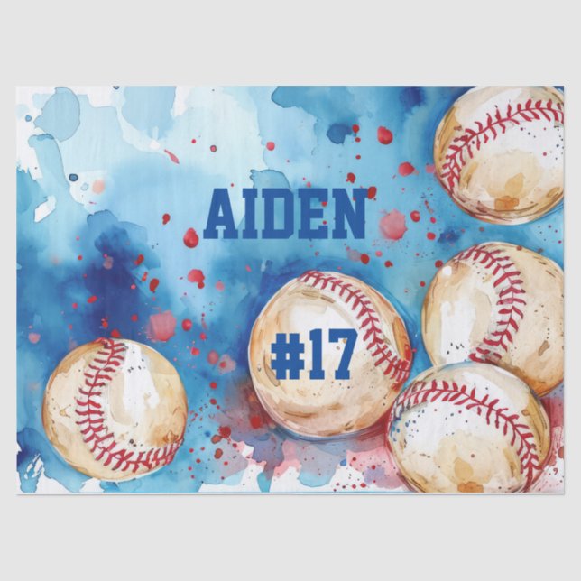 Custom Baseball Theme Party  Tissue Paper (Front)