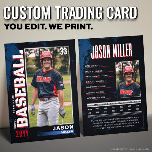 Custom Baseball Trading Card PRO Player Stats Card