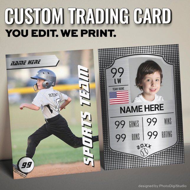 Custom Baseball Trading Card, Silver Shield Player Calling Card (Custom Baseball Trading Card, Silver Shield Player Card)