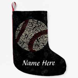 Custom Baseball Typography Christmas Stocking