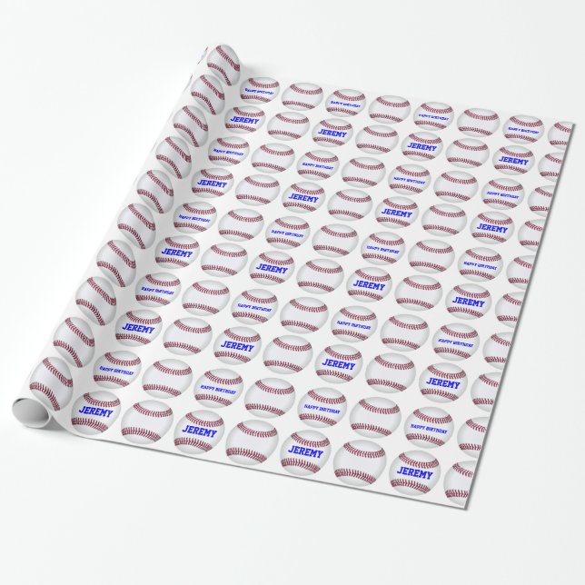 Custom Baseball Wrapping Paper (Unrolled)