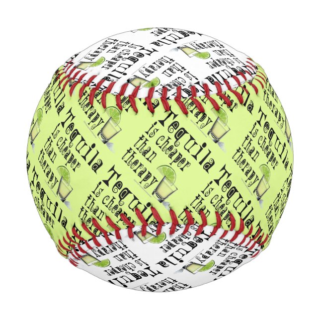 CUSTOM BASEBALLS - TEQUILA, CHEAPER THAN THERAPY (Back)