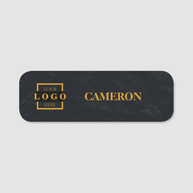 Custom Basic Business Logo Employee Staff  Name Tag (Front)