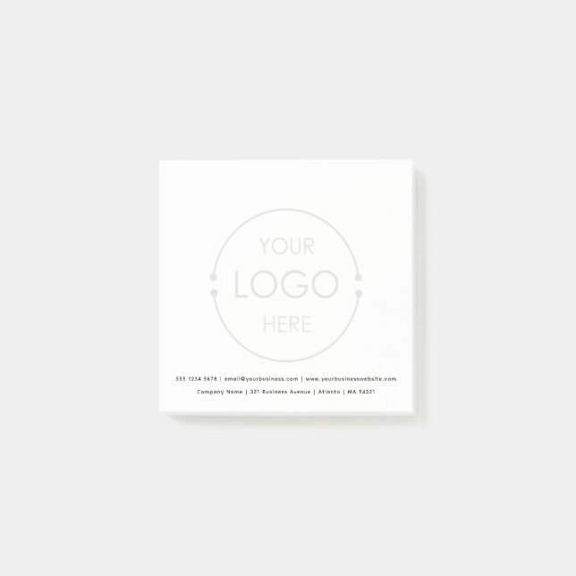 Custom Basic Opaque Business Logo Background  Post-it Notes (Front)