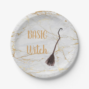 Custom BASIC WITCH Broom Funny Cool Aesthetic Cute Paper Plate