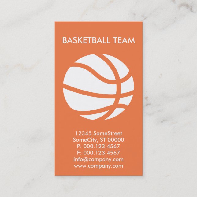 custom basketball business card (Front)