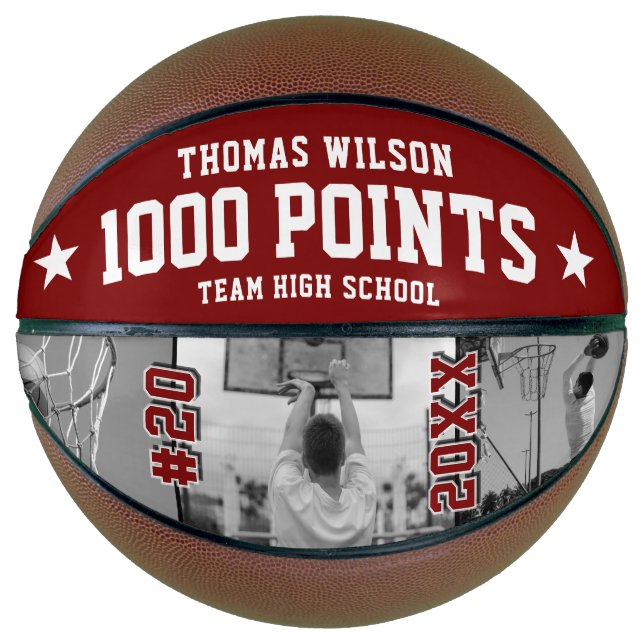 Custom Basketball Keepsake – 1000 Points Milestone (Front)