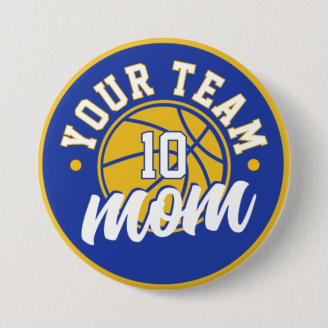 Custom Basketball Mom Button (Front)