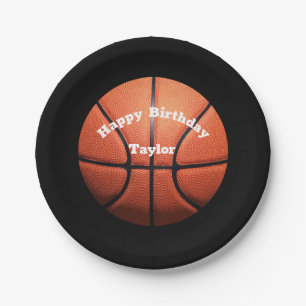 Custom Basketball Name Paper Plate