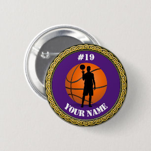 Custom Basketball Player - Add Name & Number 6 Cm Round Badge
