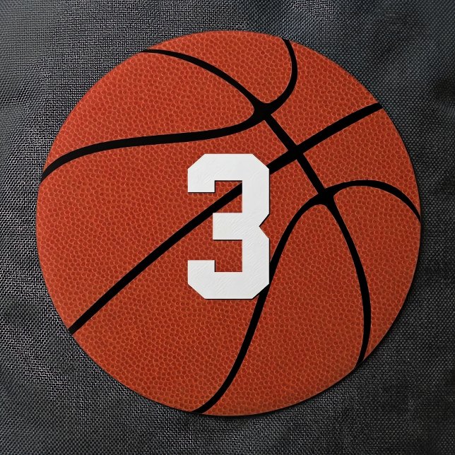 Custom Basketball Player Jersey Number or Letters 7.5 Cm Round Badge (Make your own basketball button with custom basketball player number, initials or school letters.)