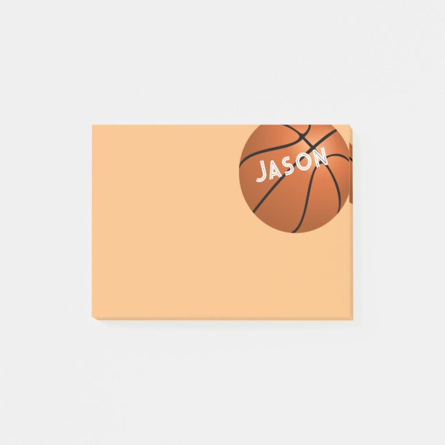 custom basketball ready to personalise post-it notes (Front)