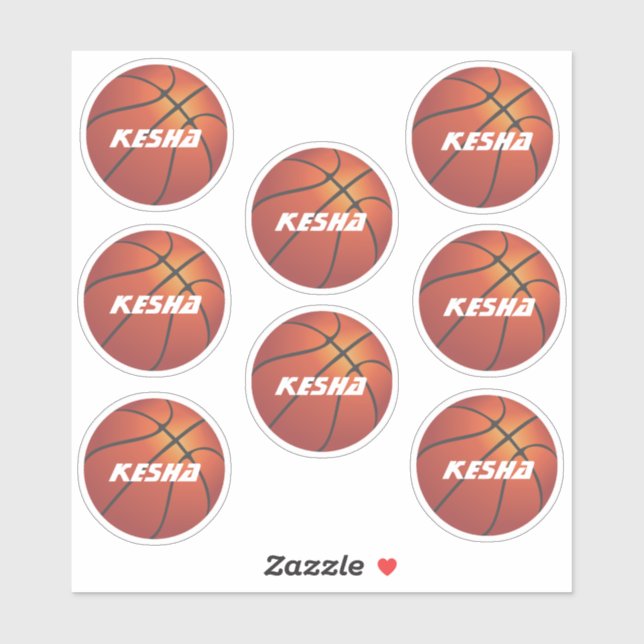 custom basketball stickers add  your name or team  (Sheet)