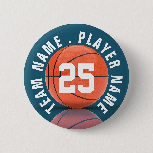 Custom Basketball Team 6 Cm Round Badge (Front)
