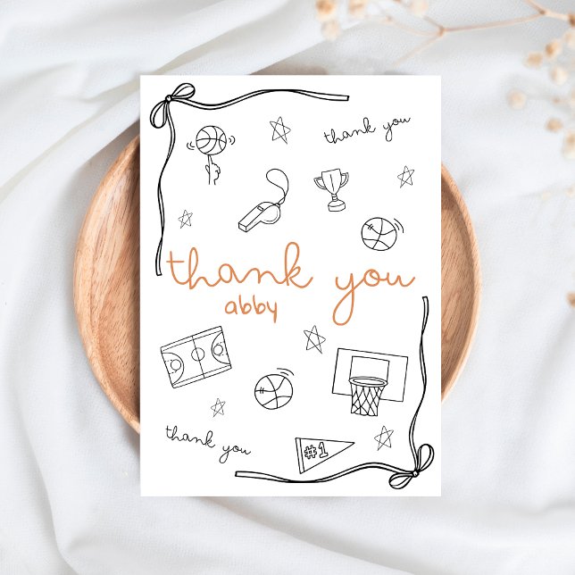 Custom Basketball Thank you Card Doodle (Creator Uploaded)
