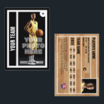 Custom Basketball Trading Card - Black<br><div class="desc">Be just like the pros by having your very own custom basketball card featuring a photo of yourself on the front and your personal basketball statistics on the back. You'll get plenty of cards in a pack because these cards are meant to trade with friends and also to give to...</div>