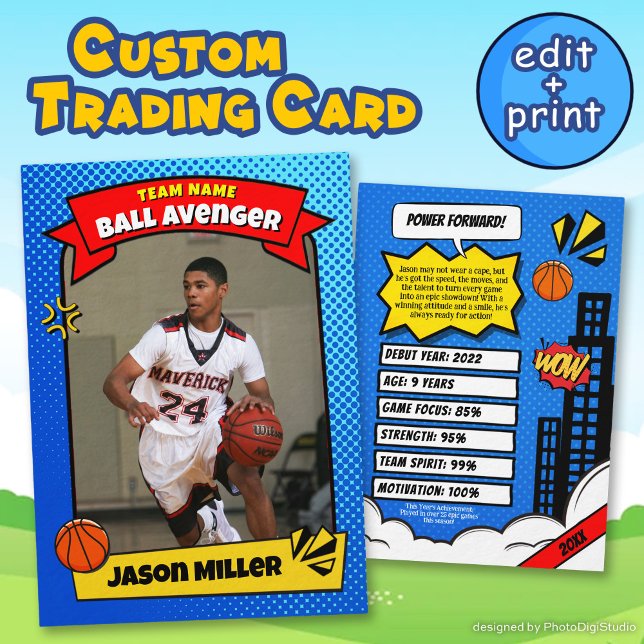 Custom Basketball Trading Card, Comic Baller Card (Custom Basketball Trading Card, Comic Baller Card)