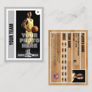 Custom Basketball Trading Card - Grey