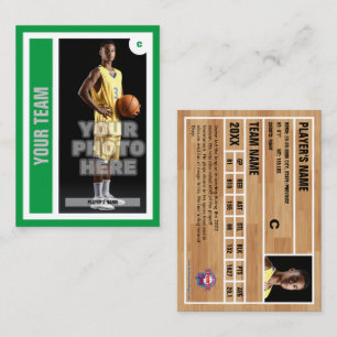 Custom Basketball Trading Card - Kelly Green