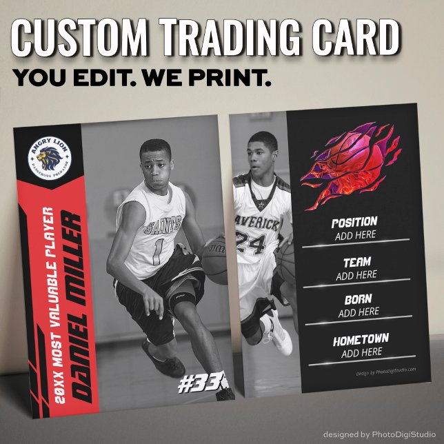 Custom Basketball Trading Card, Red MVP Card (Custom Basketball Trading Card, Red MVP Card)