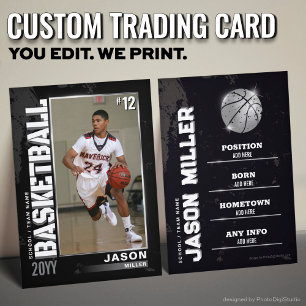 Custom Basketball Trading Card, Silver Player Calling Card