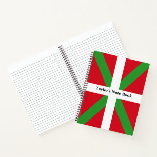 Custom, Basque Country national flag Ikurriña: Notebook