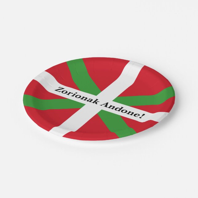 Custom, Basque Country national flag, ikurriña: Paper Plate (Angled)