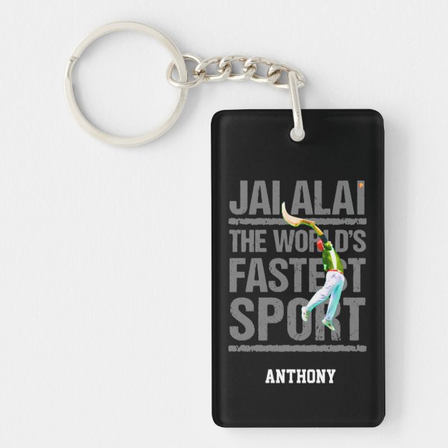 Custom, Basque sport Jai Alai / Cesta Punta logo: Key Ring (Front)