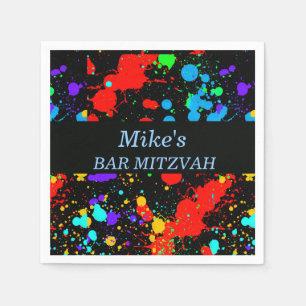 Custom Bat/Bar Mitzvah, Paint Splatter Napkin