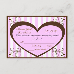 Custom Bat Mitzvah RSVP Cards