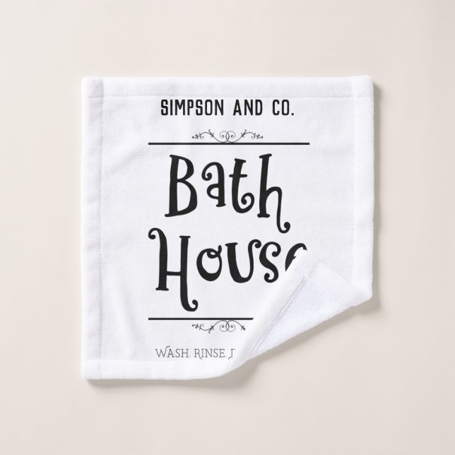 Custom Bath House Lavatory Wash Rinse Dry Repeat  Cloth (Wash Cloth)